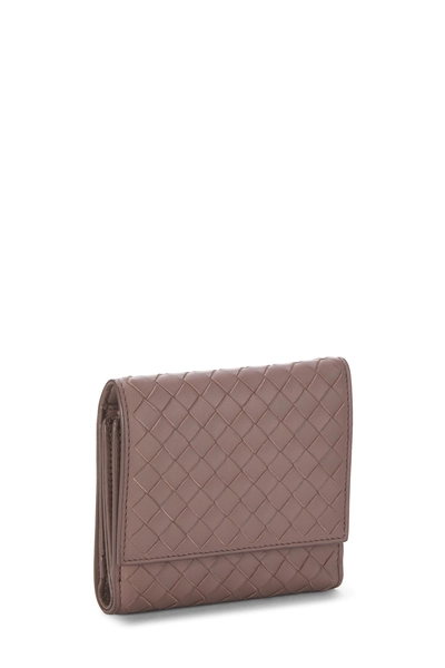 Pink Intrecciato Compact Wallet, , large