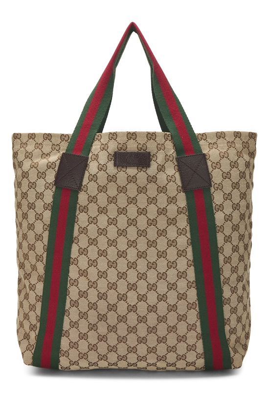 Original GG Canvas Flat Web Tote, , large image number 0