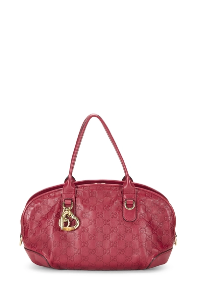 Gucci Red Guccissima Heart Bit Handbag