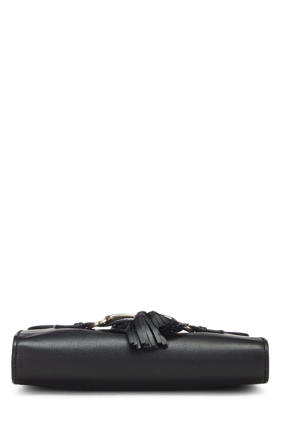 Black Leather Emily Chain Shoulder Bag Small, , large image number 5