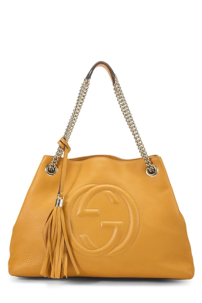 Gucci Orange Leather Soho Chain Tote