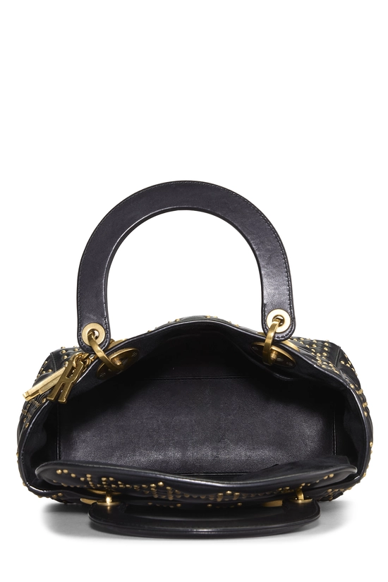 Black Studded Leather Lady Dior Medium, , large image number 5