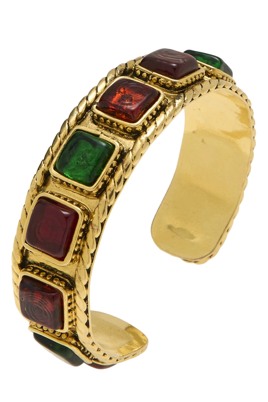 Multicolor Gripoix Cuff Bracelet, , large image number 0