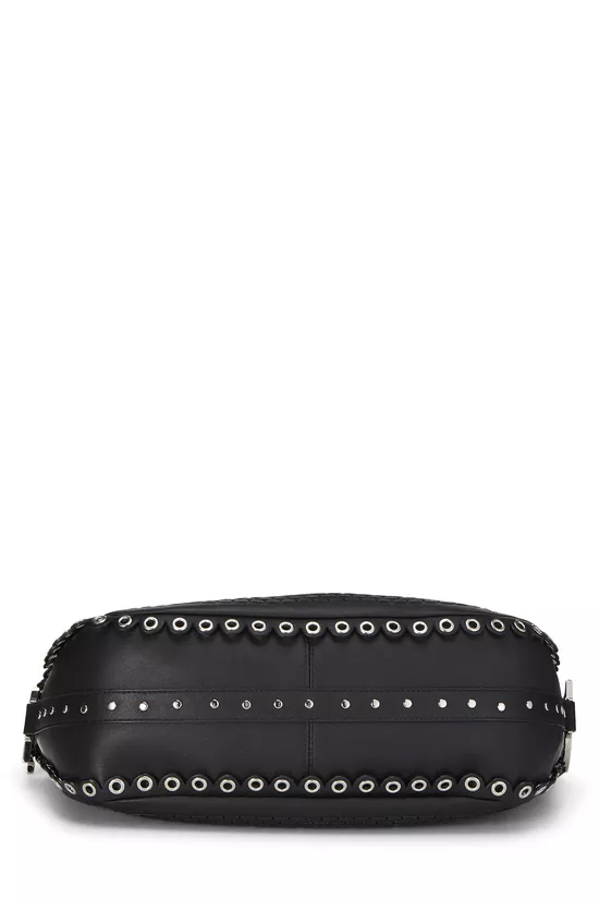 Black Peace & Love Leather Shoulder Bag, , large image number 4