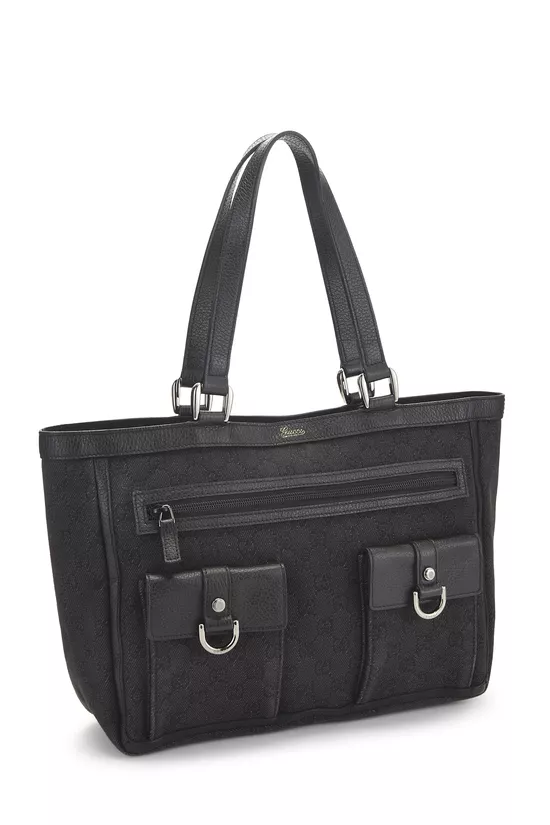Black GG Canvas Abbey Pocket Tote, , large image number 1