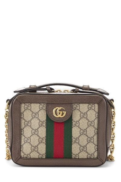 Gucci Brown GG Supreme Canvas Ophidia Top Handle Shoulder Bag Mini — photo 1