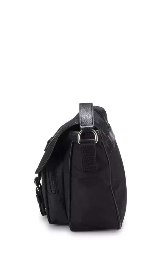 Black Nylon Buckle Flap Messenger Small, , large image number 2