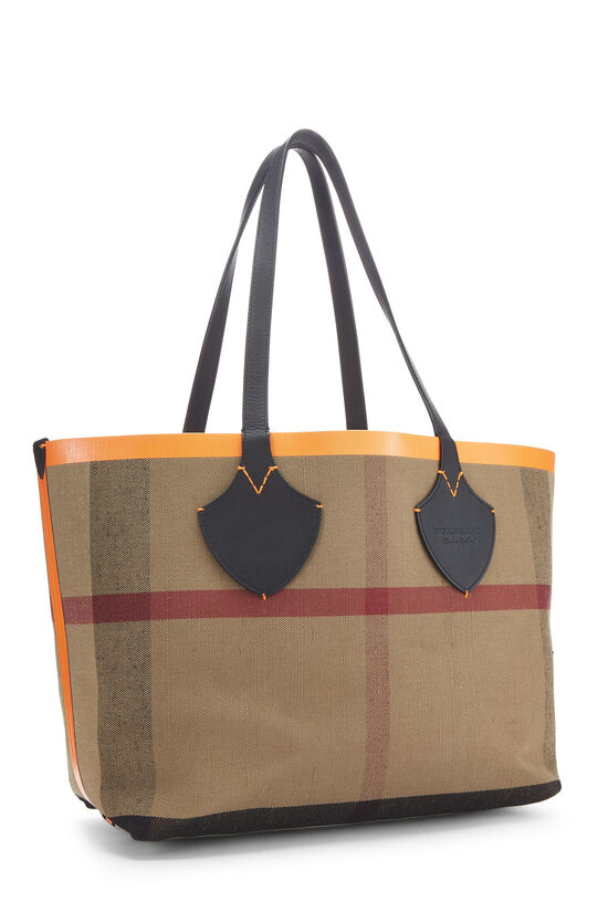Orange House Check Canvas Reversible Tote Large, , large image number 4