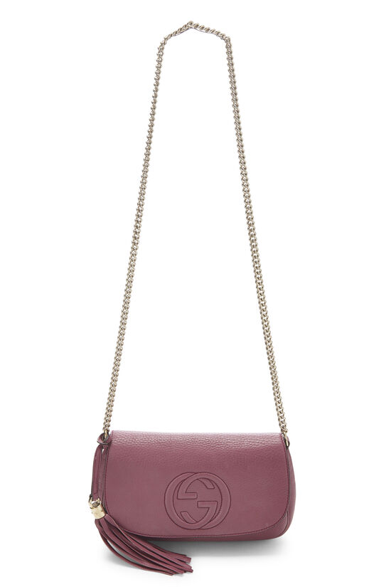 Purple Grained Leather Soho Chain Crossbody, , large image number 3