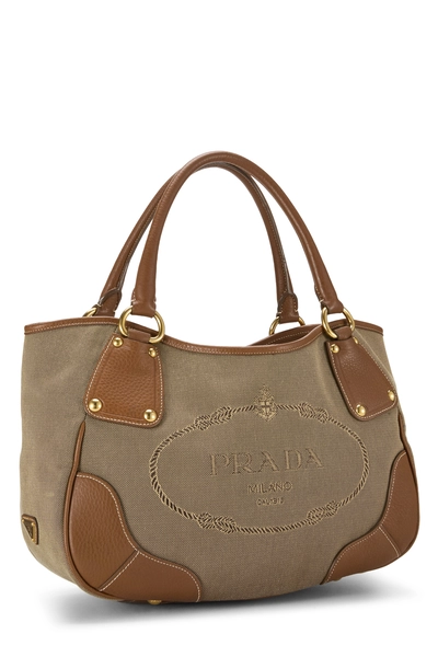 Prada Beige Logo Canvas Tote — photo 2