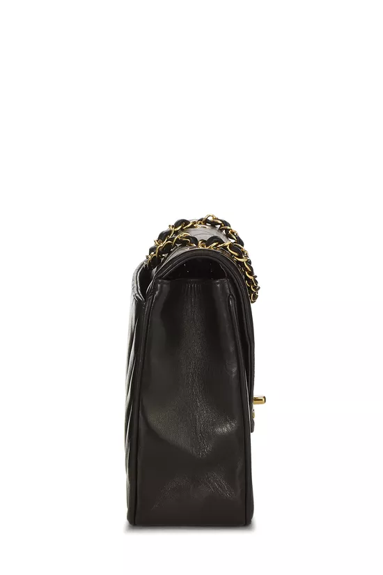 Black Chevron Lambskin Envelope Flap Small , , large image number 2