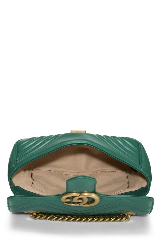 Green Leather GG Marmont Shoulder Bag Mini, , large image number 5