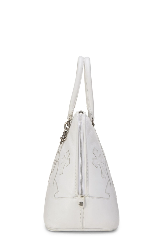 White Leather Cemetery Cross Bowling Bag, , large image number 2