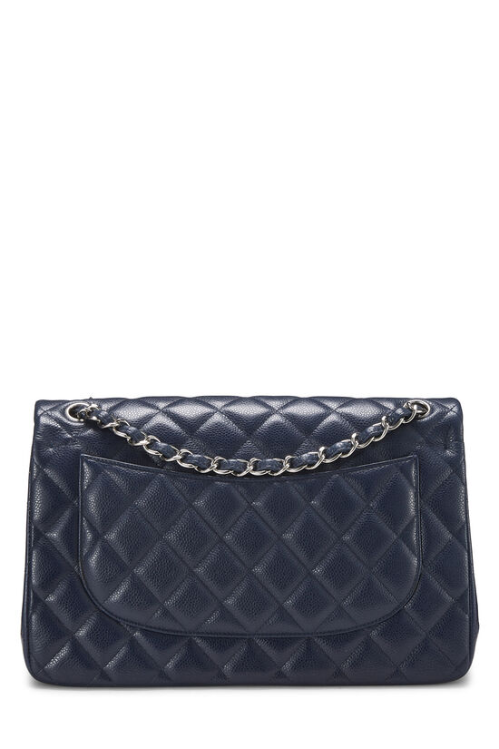 Navy Quilted Caviar New Classic Double Flap Jumbo, , large image number 3