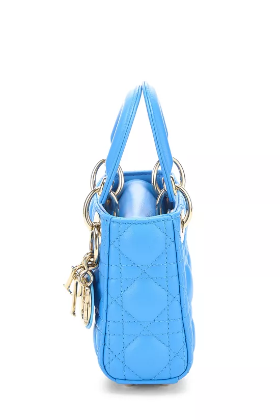 Blue Lambskin Lady Dior Micro, , large image number 2