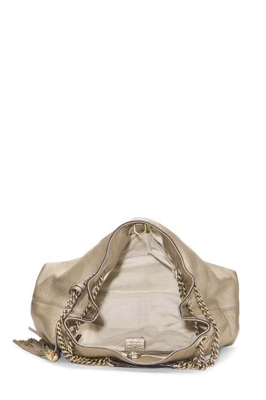 Gold Metallic Leather Soho Chain Tote, , large image number 5