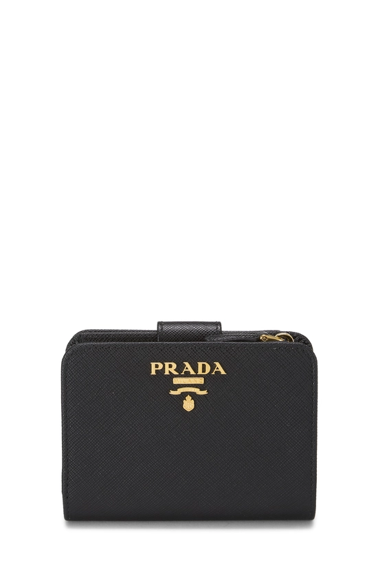 Black Saffiano Zip Around Compact Wallet, , large image number 0