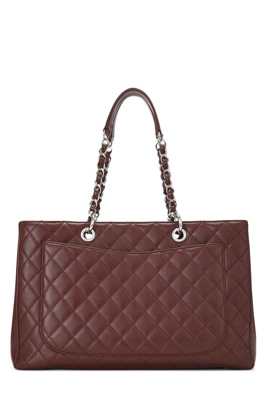 Burgundy Quilted Caviar Grand Shopping Tote (GST) XL , , large image number 3