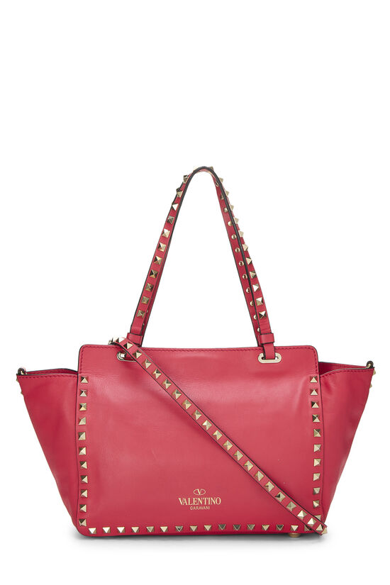 Pink Leather Rockstud Tote, , large image number 3