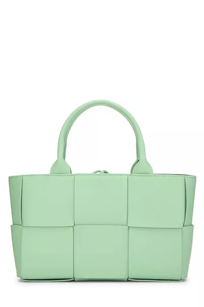 Green Calfskin Maxi Intrecciato Arco Tote Mini