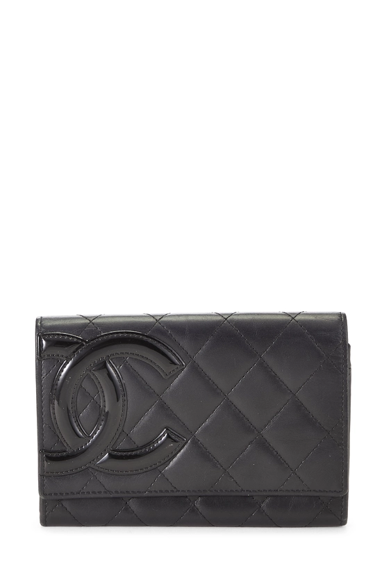 Black Quilted Calfskin Cambon Wallet, , large image number 0