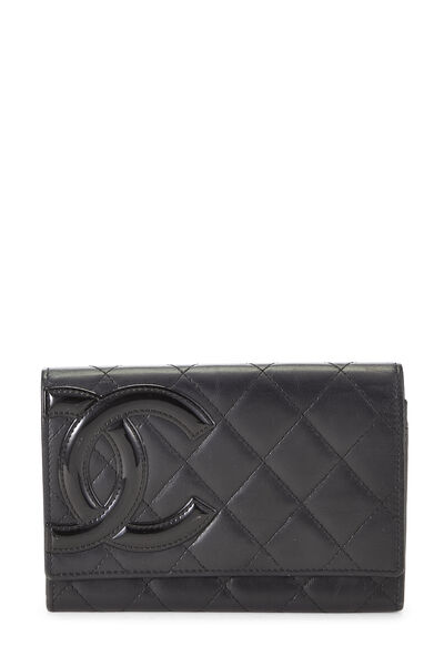 Black Quilted Calfskin Cambon Wallet