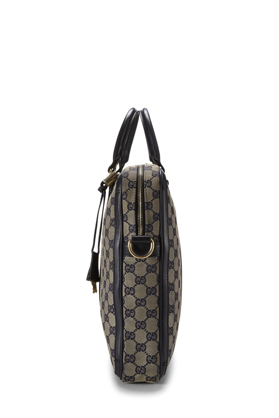 Navy GG Canvas Web Briefcase, , large image number 2