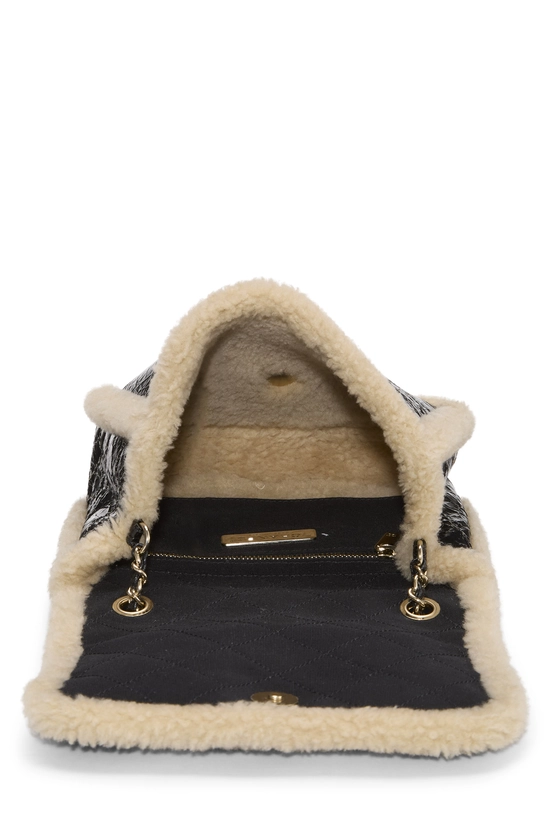 Black Shearling 'CC' Mania Flap Bag, , large image number 5