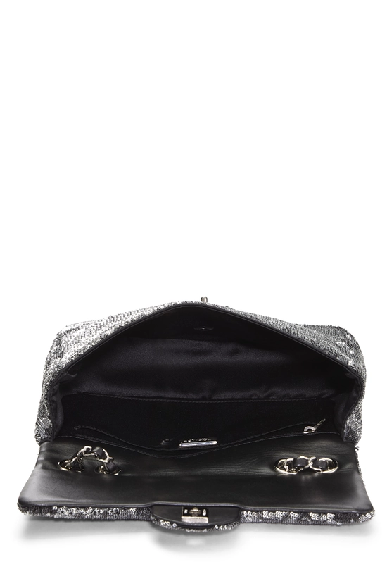 Black Sequin La Pausa Classic Flap Medium, , large image number 5