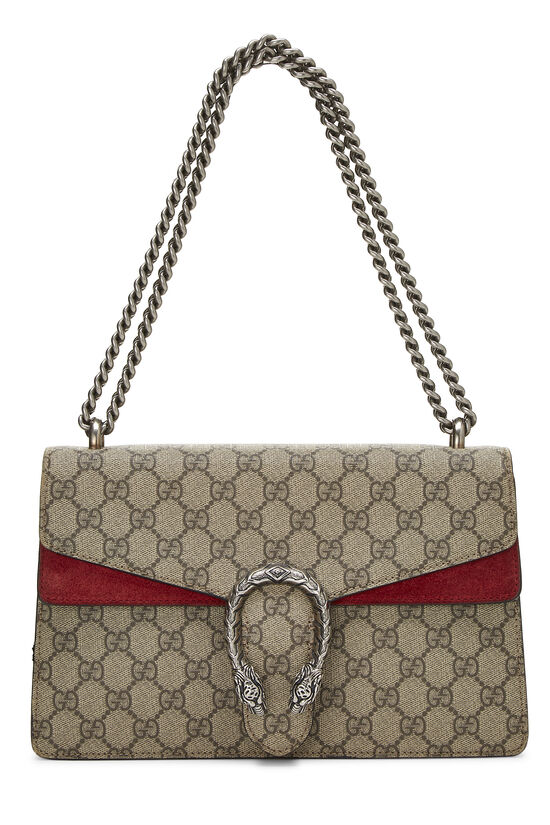 Gucci Dionysus GG Supreme Suede Mini Red in Suede with Silver-tone - US