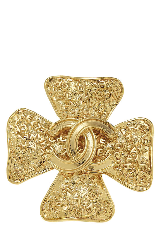 Gold 'CC' Clover Pin, , large image number 1