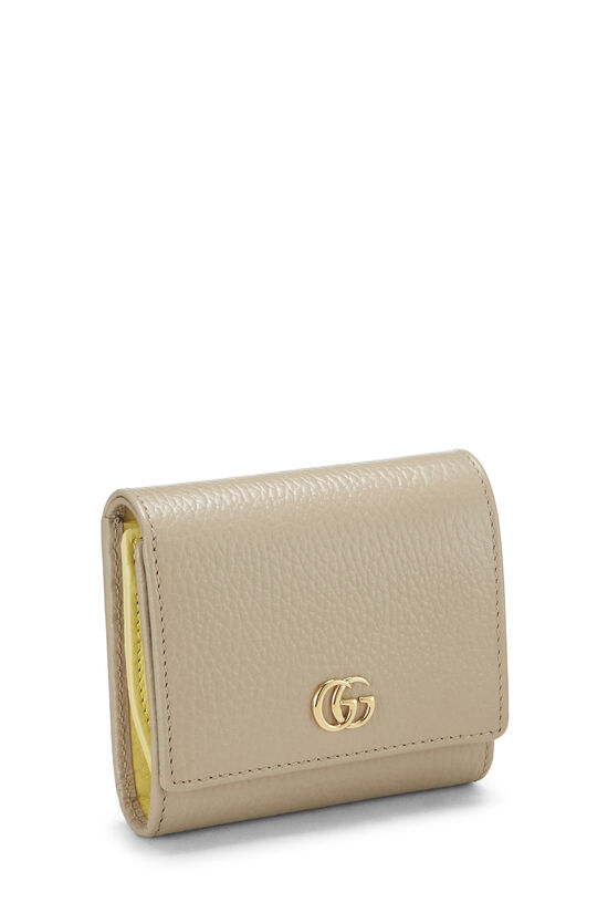 Beige Leather GG Marmont Compact Wallet, , large image number 1