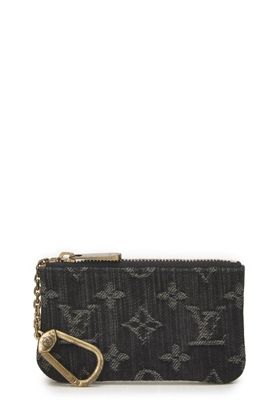 Black Denim Monogram Mini Pochette Clefs