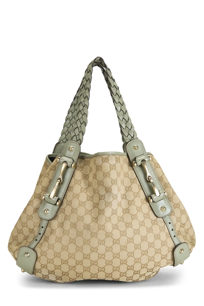 Gucci Green Original GG Canvas Pelham Tote Large