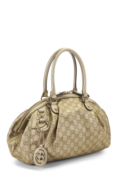 Gucci Gold Guccissima Leather Sukey Boston Handbag — photo 2