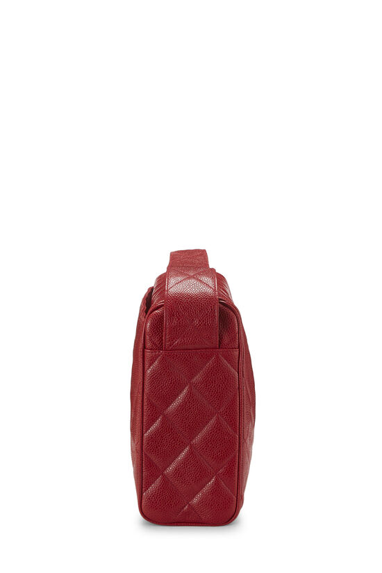 Red Quilted Caviar Diamond 'CC' Camera Bag Large, , large image number 2