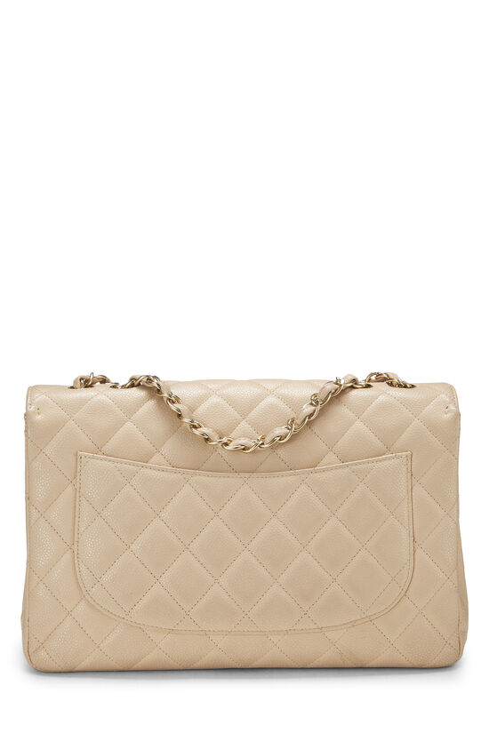 Beige Quilted Caviar New Classic Flap Jumbo, , large image number 3