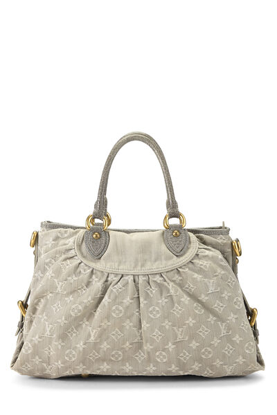 Grey Monogram Denim Neo Cabby MM