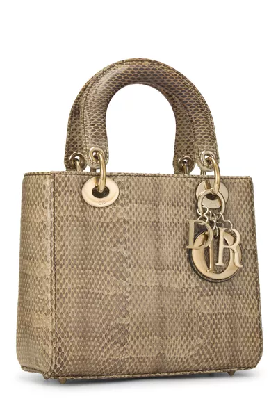 Brown Python Lady Dior Small, , large