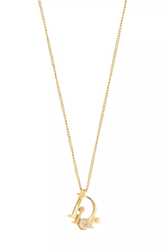 Gold Faux Pearl Necklace, , large image number 1