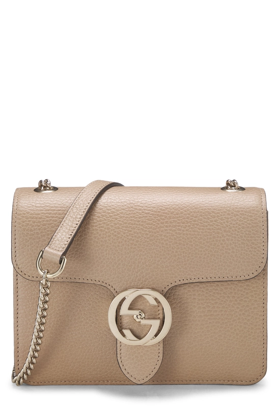 Beige Leather Interlocking Crossbody Small, , large image number 0