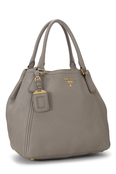 Grey Vitello Daino Sacca 2 Manici, , large