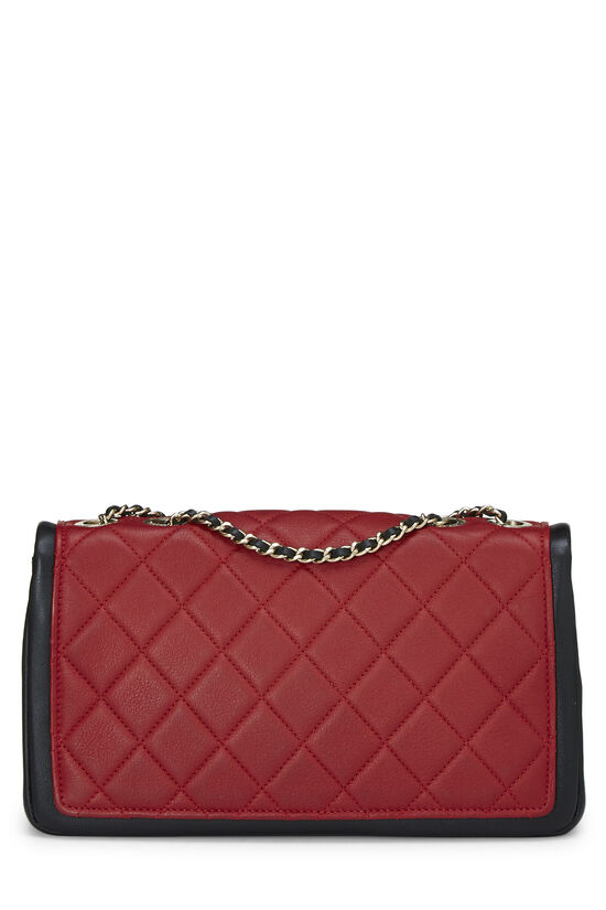 Red & Black Quilted Lambskin Graphic Flap Medium, , large image number 3