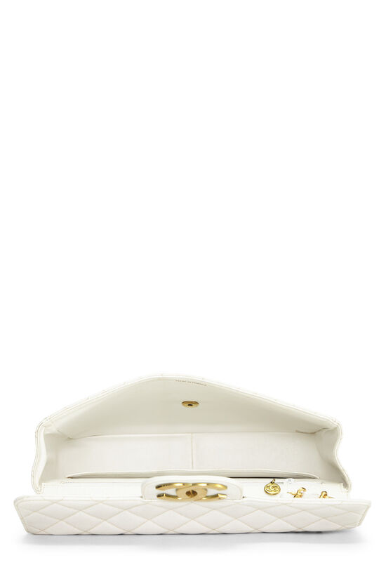 White Quilted Caviar Half Flap Jumbo, , large image number 5