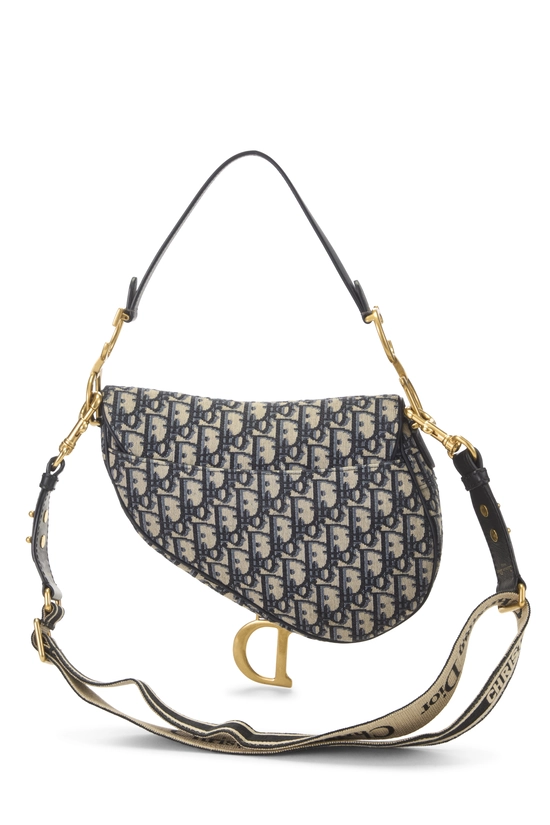 Navy Oblique Jacquard Saddle Bag NM, , large image number 3