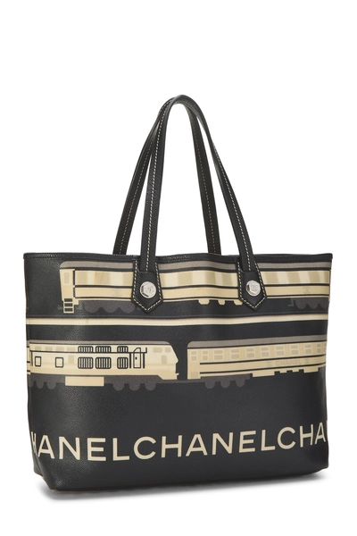 Chanel Black Coated Canvas 'CC' Le Train Tote — photo 2
