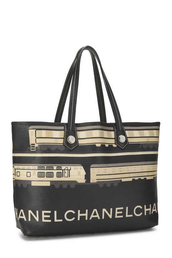 Black Coated Canvas 'CC' Le Train Tote, , large image number 1