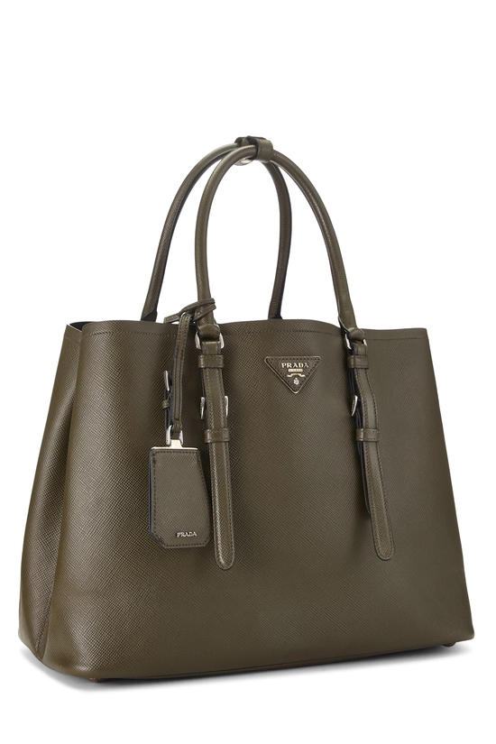 Green Saffiano Leather Double Tote Medium, , large image number 1