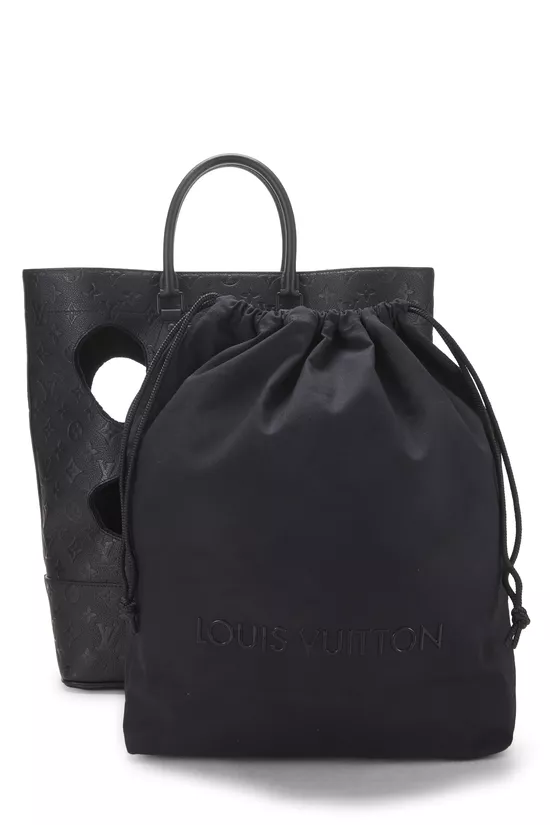 COMME DES GAR&Ccedil;ONS x Louis Vuitton Black Monogram Empreinte Bag with Holes MM, , large image number 3