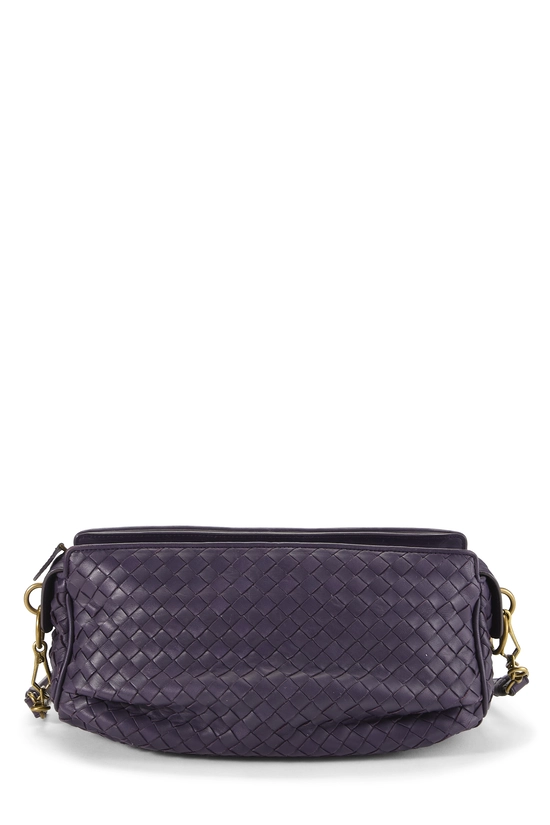 Purple Intrecciato Leather Crossbody Small, , large image number 0